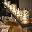 Hanglamp Amber Glas Chroom 14 Lichtpunten - Cylinder
