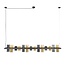 Hanglamp Amber Glas Chroom 14 Lichtpunten - Cylinder