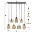 PS-Collection Stripe Glass Horizontal 7L Hanglamp - 93x40x150cm - Amber Glas/Metaal