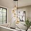 PS-Collection V-Shape Pattern Getrapte 5L Hanglamp - 40x180cm - Amber Glas/Metaal
