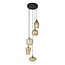 V-Shape Pattern Getrapte 5L Hanglamp - 40x180cm - Amber Glas/Metaal