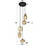 V-Shape Pattern Getrapte 5L Hanglamp - 40x180cm - Amber Glas/Metaal