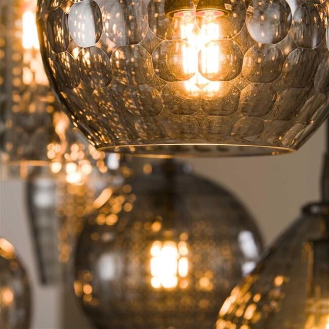 Hexagon Mix 7L Hanglamp - 90x30x150cm - Grijs - Glas/Metaal