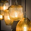Hanglamp Amber Glas Metaal - Stripe 5-lichts