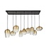 Hanglamp Amber Glas Metaal 9 Lichtpunten - Dot