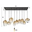 Hanglamp Amber Glas Metaal 9 Lichtpunten - Dot