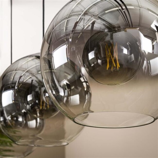 Hanglamp Glas Oud Zilver 3-Lichts - Bubble Shaded