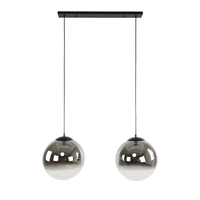 Hanglamp Rookglas Metaal 2-lichts - Bubble Shaded XL