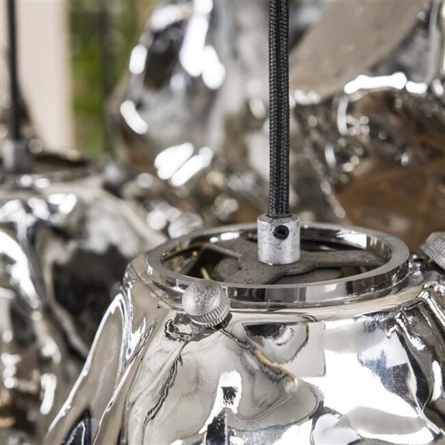 Hanglamp Glas Chroom 7-lichts - Rock Getrapt