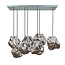 Hanglamp Chroom Glas 7 Lichtpunten Getrapt - Rock
