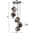 PS-Collection Getrapte Rock 5L Hanglamp - 50x150cm - Chromed Glas - Metaal