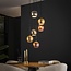 Getrapte Print 6x Bol Hanglamp - 40x150cm - Mat Nikkel - Metaal