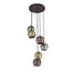 Getrapte Print 6x Bol Hanglamp - 40x150cm - Mat Nikkel - Metaal