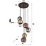 Getrapte Print 6x Bol Hanglamp - 40x150cm - Mat Nikkel - Metaal