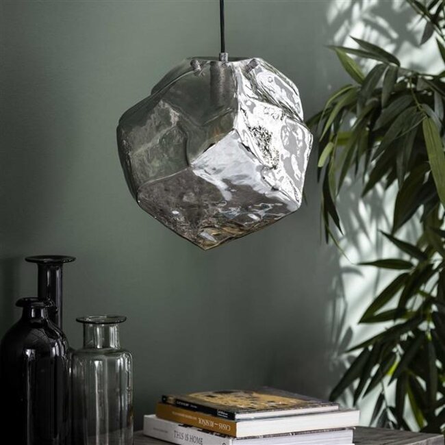 PS-Collection Rock Chromed 1L Hanglamp - 28x28x150 cm - Glas