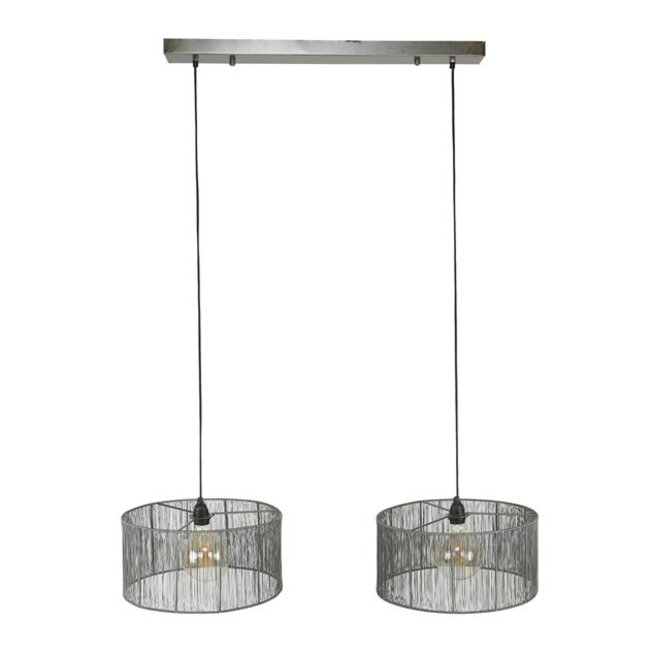 Hanglamp Metaal Zwart Nikkel 2 Lichts - Stringshade