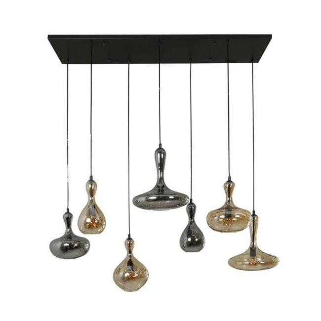 Karaf Hanglamp - 145x50x150cm - Artic Zwart - Glas/Metaal