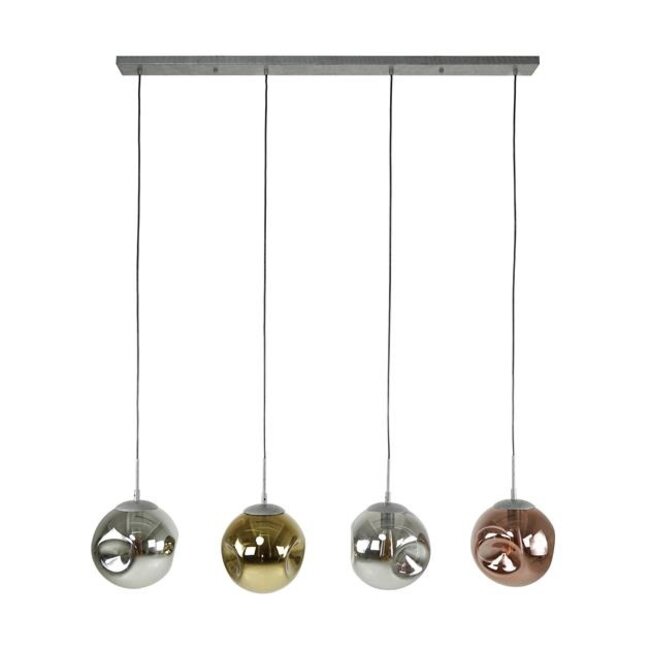 Hanglamp Glas Goud Koper Chroom 4-lichts - Stellar