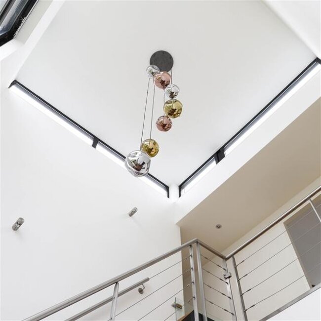 Hanglamp Glas Metaal Oud Zilver 7-Lichts  - Stellar