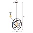 Galaxy 1L Hanglamp - 55x55x150 cm - Zwart - Metaal