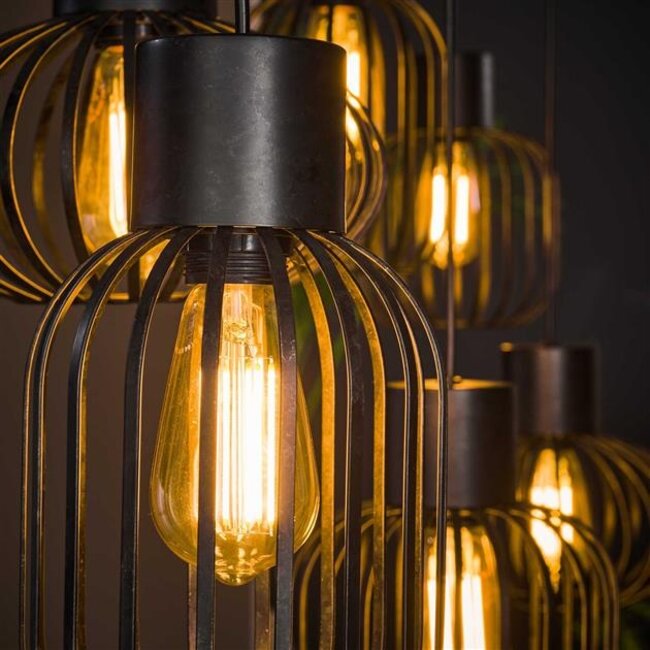 Hanglamp Charcoal Metaal Mix Kappen - 6-lichts