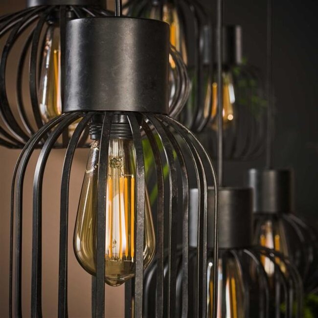 PS-Collection Mix 3+3 Hanglamp - 145x28x150 cm - Charcoal - Metaal