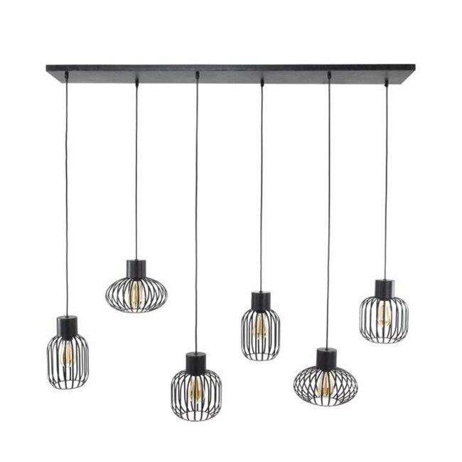 Hanglamp Charcoal Metaal Mix Kappen - 6-lichts