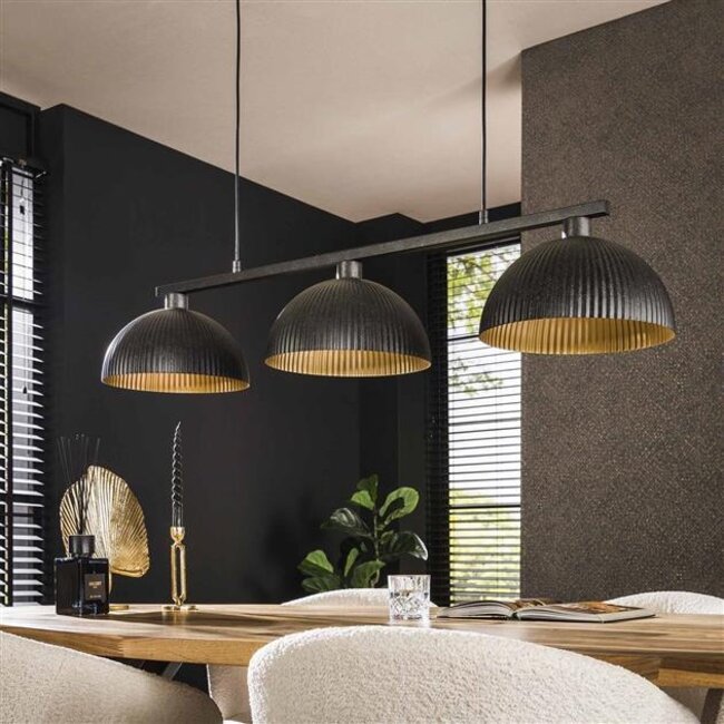 Hanglamp Artic Zwart Metaal 3 Lichtpunten - Ripple