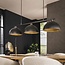 Halfronde Ribbel Kap 3L Hanglamp - 120x30x150 cm - Zwart - Metaal
