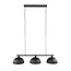 Halfronde Ribbel Kap 3L Hanglamp - 120x30x150 cm - Zwart - Metaal