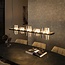 PS-Collection Hanglamp Amber Chrome Glas 10-Lichts - Cylinder