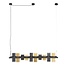 Hanglamp Amber Chrome Glas 10-Lichts - Cylinder