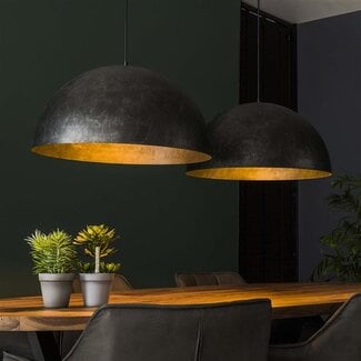 PS-Collection Hanglamp Charcoal Metaal 2-lichts - Dome Ø60cm