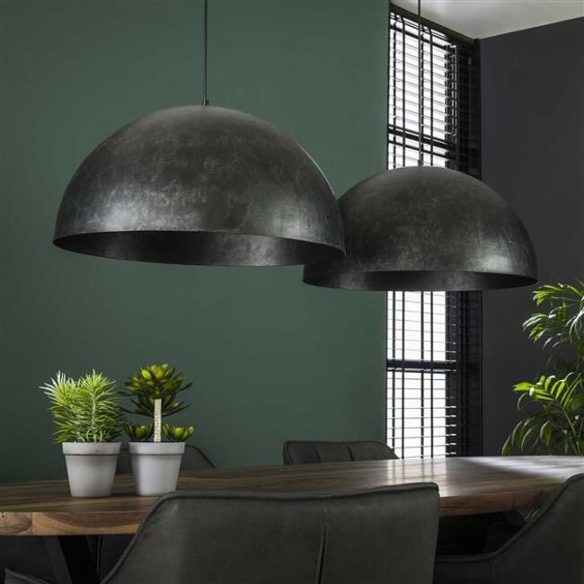 Hanglamp Charcoal Metaal 2-lichts - Dome Ø60cm