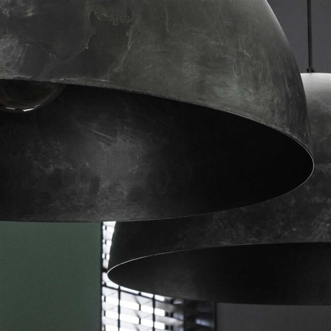 Hanglamp Charcoal Metaal 2-lichts - Dome Ø60cm