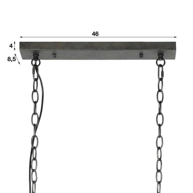 Hanglamp Slate Grey Metaal 2-Lichts  Cilinder - Wire