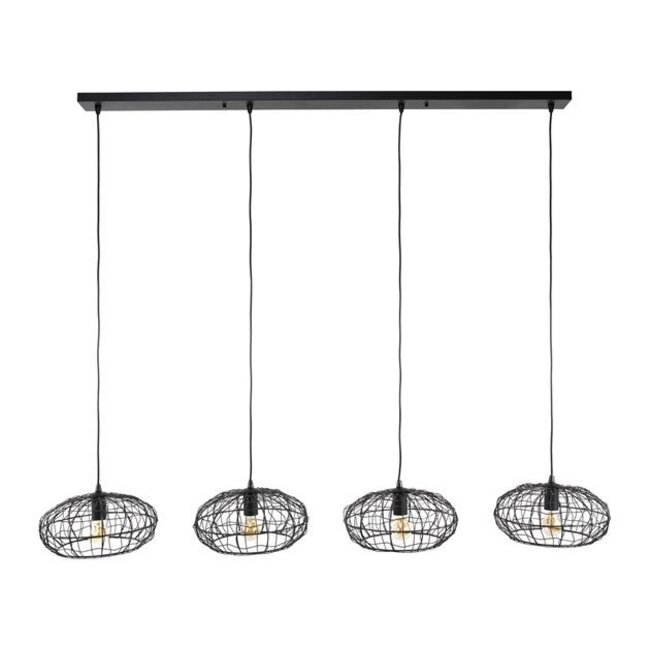 PS-Collection Connect XL Hanglamp 4L - Ø34cm - Zwart/Bruin - Metaal