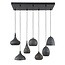 Hanglamp Zwart Bruin Metaal 7-lichts - Punch Mix