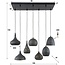 PS-Collection Punch Mix 4+3 Hanglamp - 100x45x150cm - Zwart/Bruin - Metaal