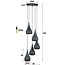 PS-Collection Punch Getrapt 5L Hanglamp - Ø15 cm - Zwart/Bruin - Metaal