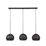 Hanglamp Zwart Bruin Metaal Punch Orb 3-lichts