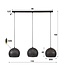 Hanglamp Zwart Bruin Metaal Punch Orb 3-lichts