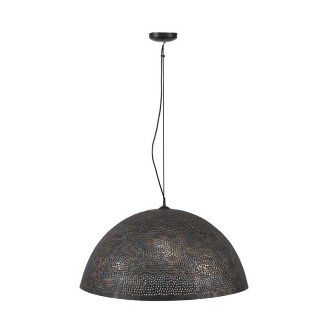 Hanglamp Zwart Bruin Metaal 3 Lichtpunten - Punch