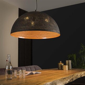 PS-Collection Hanglamp Zwart Bruin Metaal Punch Ø70cm