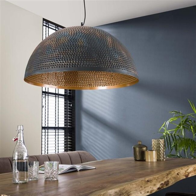 Hanglamp Zwart Bruin Metaal 3 Lichtpunten - Punch