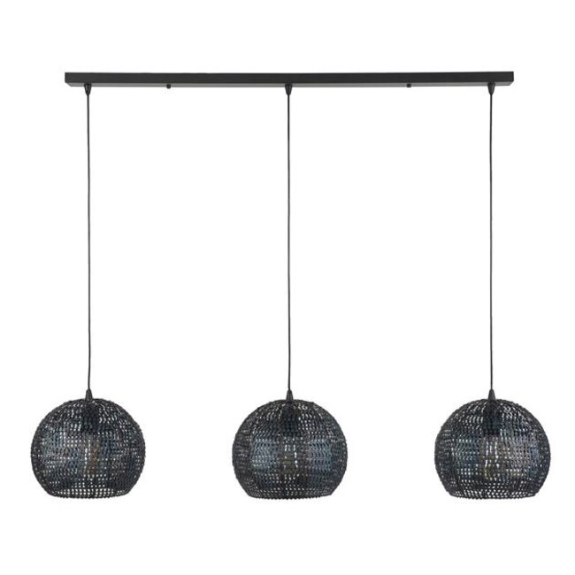 Hanglamp Metaal Zwart Bruin 3 Lichtpunten - Armor