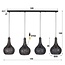 PS-Collection Armor Kegel 4L Hanglamp - 140x25x150 cm - Zwart/Bruin - Metaal