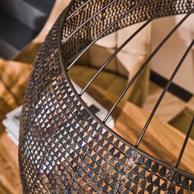 Hanglamp Zwart Bruin Metaal 1-lichts - Armor Ø80cm
