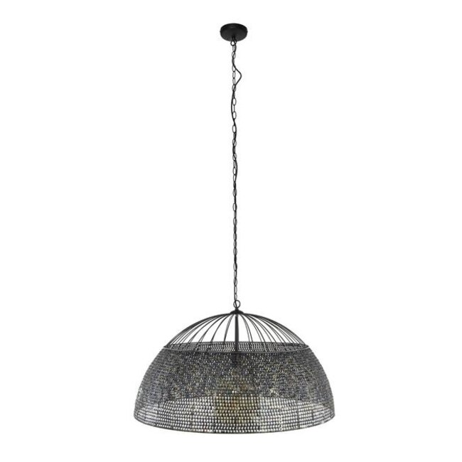 Hanglamp Zwart Bruin Metaal 1-lichts - Armor Ø80cm