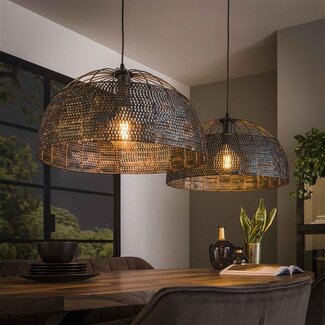 PS-Collection Hanglamp Zwart Bruin Metaal - Armor 2-lichts Ø60cm